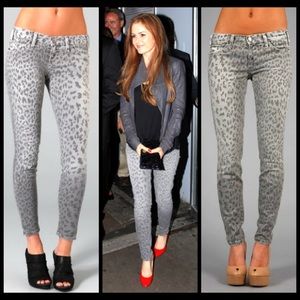Current Elliott grey Leopard jeans